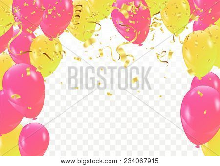 Vector Halloween Background With Flying Balloons Happy