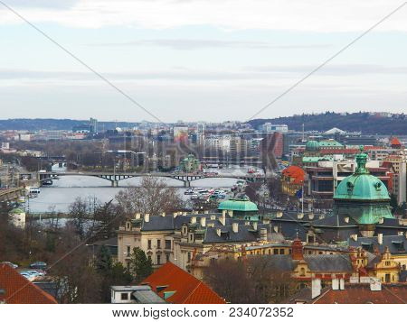 View Of Prague From The Top Of A Hill.