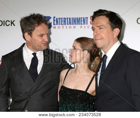 LOS ANGELES - MAR 28:  Jason Clarke, Kate Mara, Ed Helms at the 
