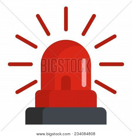 Caution Siren Icon. Flat Illustration Of Caution Siren Vector Icon For Web