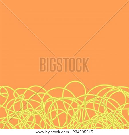 Boiled Floury Product Spaghetti Pattern On Orange Background