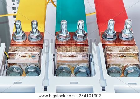 The Electric Busbars Are Connected To The Automatic Switches By A Bolted Connection. Busbars Are Ins