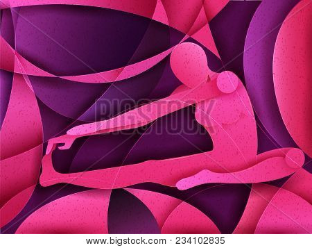 Vector Design Of People Practicing Yoga On Abstract Cubism Backhround