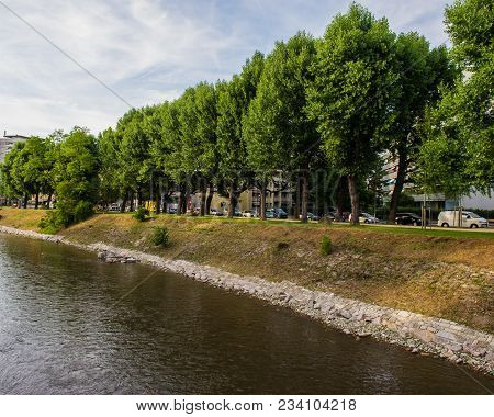 Basel, Switzerland - June 01  2017: Swiss City Basel In The Summer. Urban Views And Landscapes On Th