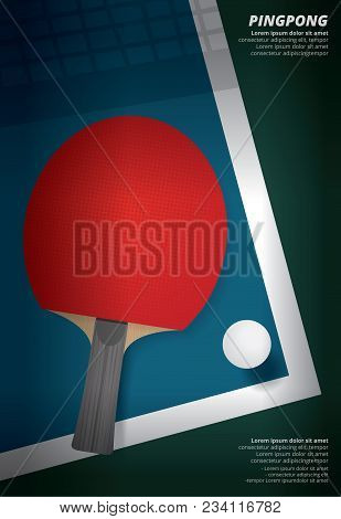 Pingpong Sport Poster Template Design Vector Illustration