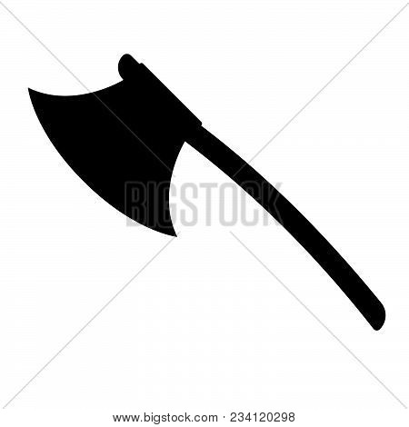 Axe Icon. Label Of Fantasy And Medieval Weapon. Simple Style. Vector Illustration Logo