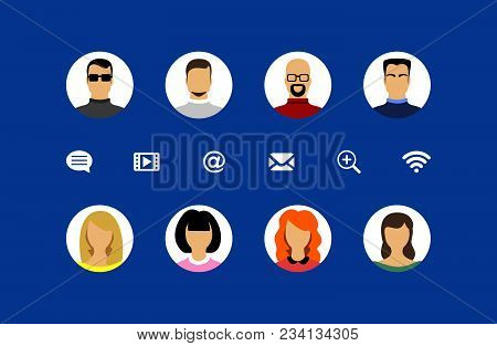 Avatar Vector Image Human Face Icons Internet