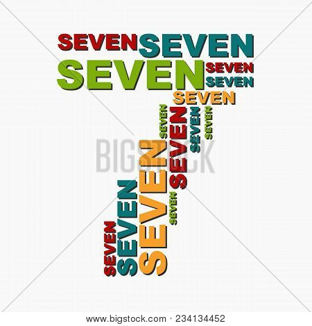 7 Seven Digits Of The Number Of Words Composed Of Different Sizes Of Multi Color.
