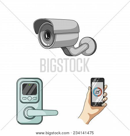 Smart Home Appliances Cartoon Icons In Set Collection For Design. Modern Household Appliances Vector