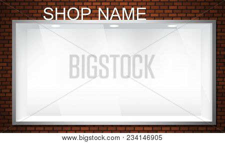 Empty Shop Window Showcase. Eps10 Vector Storefront.