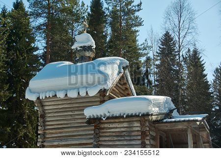 Russian Traditional Wooden Chapel