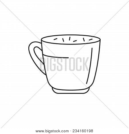 Cup Of Cappucino Icon. Outline Cup Of Cappucino Vector Icon For Web Design Isolated On White Backgro