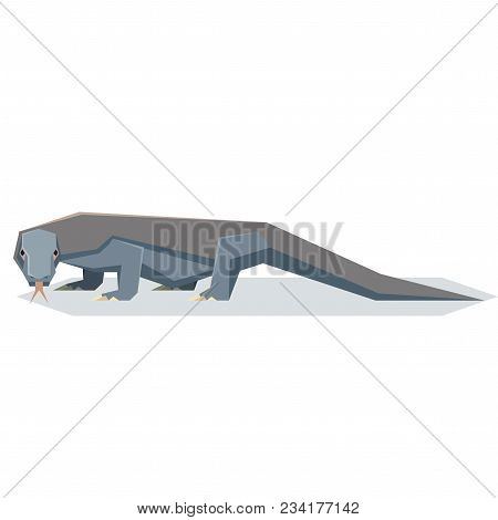 Vector Image Of The Flat Geometric Komodo Dragon