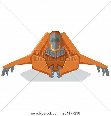 Vector Image Of The Flat Geometric Orangutan