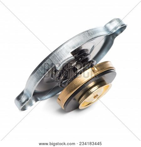 Car Radiator Cap Isolated On White Background.