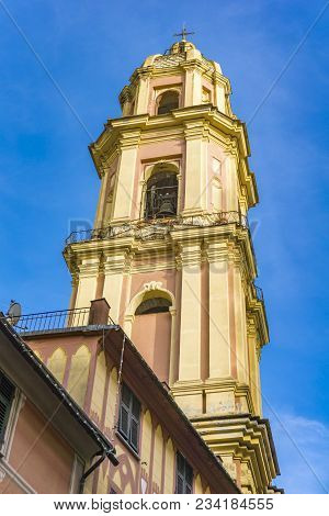 Bell Tower Of The Basilica Of San Gervasio E Protasio In Rapallo, Italy