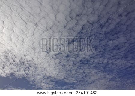 Evening Sky With Light Cirrus Clouds At Sunset