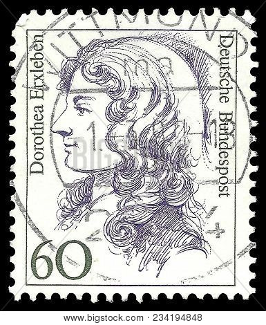 Germany - Circa 1987: Stamp Printed By Germany, Edition On Women In German History, Shows Doctor Dor