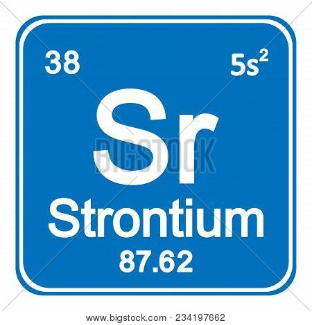 Periodic Table Element Strontium Icon On White Background. Vector Illustration.