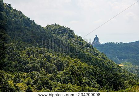 May 20, 2017. Hong Kong, China. The Enormous Tian Tan Buddha At Po Lin Monastery In Hong Kong.