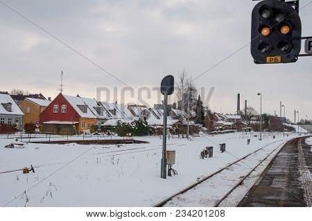 Railway Station In Town Of Soellested In Denmark