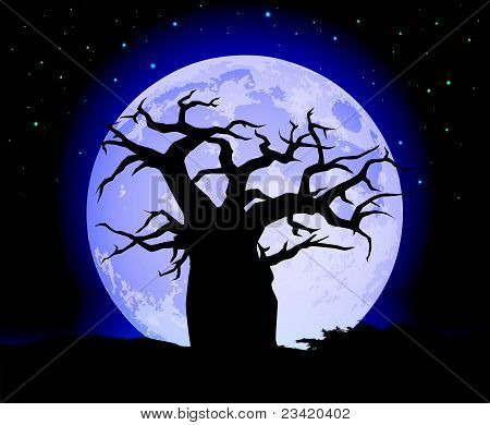 Baobab Tree Silhouette