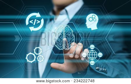 Artificial Intelligence Machine Learning Business Internet Technology Concept.