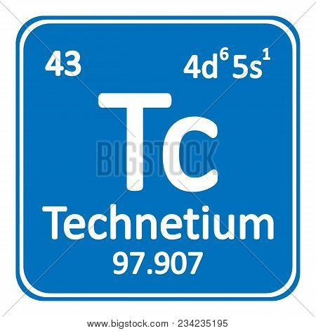Periodic Table Element Technetium Icon On White Background. Vector Illustration.