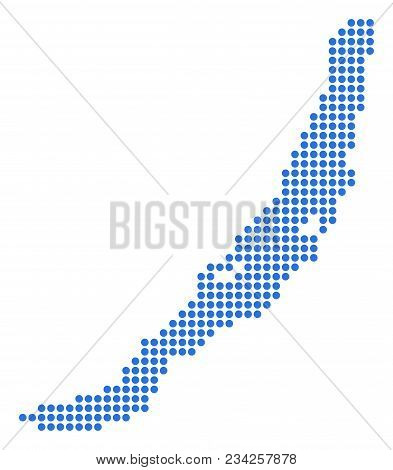 Dotted Baikal Lake Map. Vector Mosaic Of Baikal Lake Map Organized Of Circle Dots. Vector Geographic