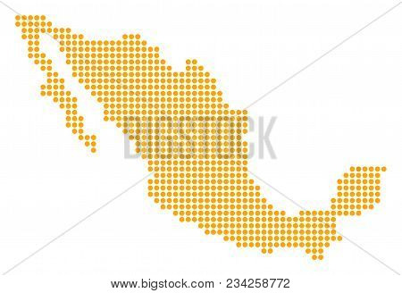 Dotted Mexico Map. Vector Collage Of Mexico Map Designed Of Small Circles. Vector Geographic Map.
