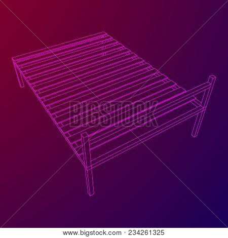 Base Orthopedic Bed Wireframe Low Poly Mesh Vector Illustration.