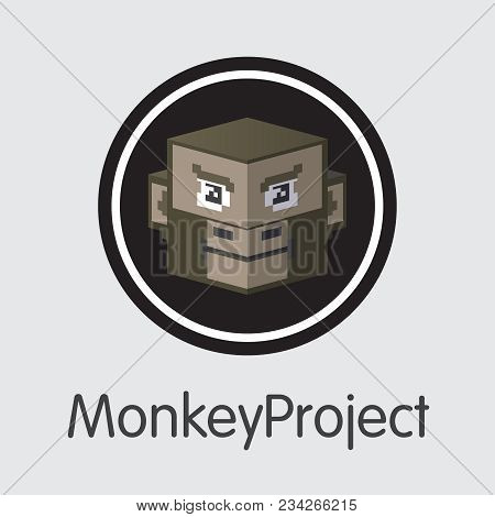 Monkeyproject Vector Colored Logo For Internet Money. Virtual Currency Illustration Of Monk And Logo