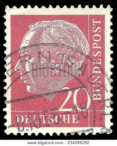 Germany - Circa 1954: Stamp Printed By Germany, Edition Dedicated To First German President, Shows P