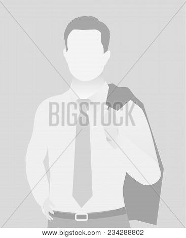 Default Placeholder Businessman Half-length Portrait Photo Avatar. Man Gray Color
