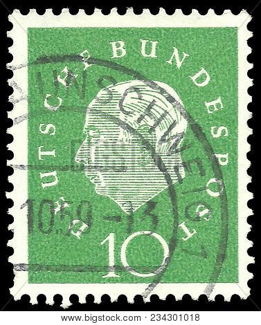 Germany - Circa 1959: Stamp Printed By Germany, Edition On First German President, Shows Professor D