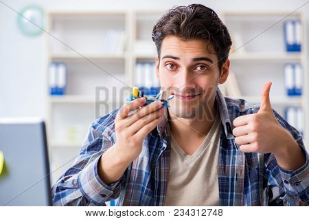 Computer hardware repair and fixing concept by experienced techn