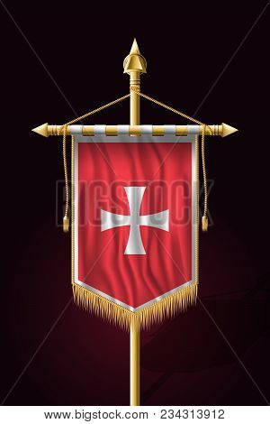 Historical Montenegrin Flag. Festive Vertical Banner. Wall Hangings