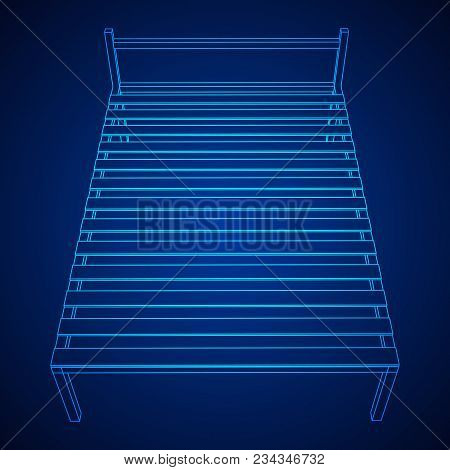 Base Orthopedic Bed Wireframe Low Poly Mesh Vector Illustration.