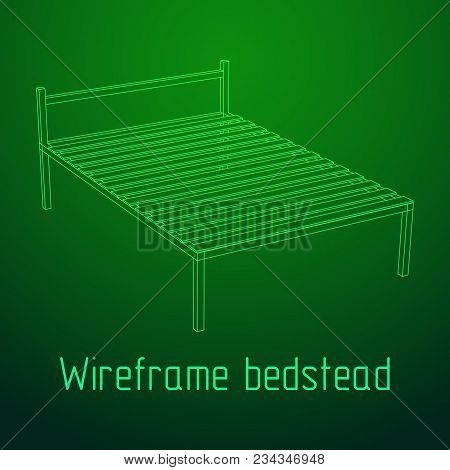 Base Orthopedic Bed Wireframe Low Poly Mesh Vector Illustration.