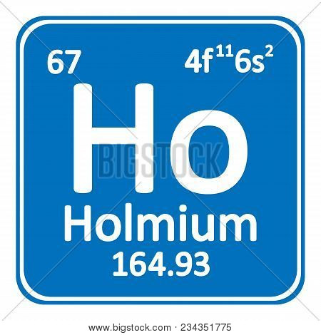 Periodic Table Element Holmium Icon On White Background. Vector Illustration.