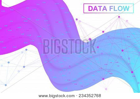 Big Data Flow. Artificial Intelligence And Machine Learning Concept. Digital Analytics Concept With 