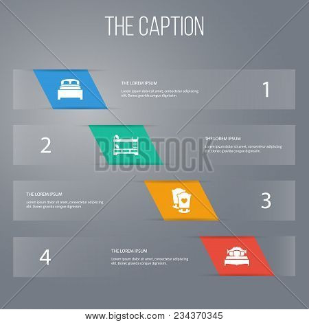 Icon Furniture Set Of Bunk Bed, Sleep-bath, Furniture And Other Vector Objects. Also Includes Double