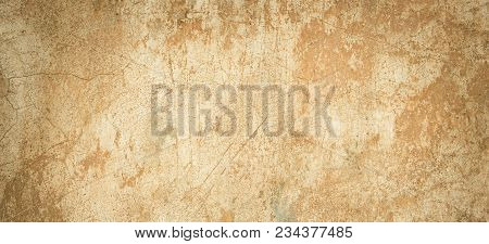 Old Vintage Grungy Plaster Beige Painted Wall Texture Background
