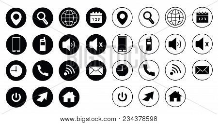 Black Web Icons Set For Websites And Applications