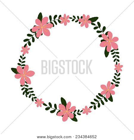 Vector Flower Wreath. Floral Frame For Greeting, Invitation, Wedding Cards Design.
