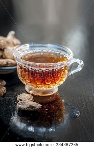 Beneficial Tea Of Dried Ginger Or Zingiber Officinale With Benefits Like Help Digestion, Reduce Naus