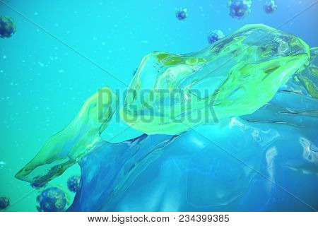 3d Illustration Pathogenic Viruses Causing Infection In Host Organism. Viral Disease Epidemic. Virus