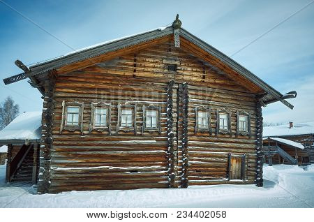 Russian Traditional Wooden Peasant House