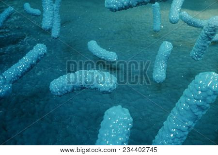 3d Illustration Pathogenic Viruses Causing Infection In Host Organism. Viral Disease Epidemic. Virus