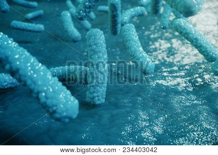 3d Illustration Pathogenic Viruses Causing Infection In Host Organism. Viral Disease Epidemic. Virus